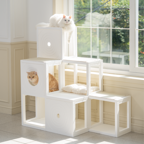 CUBICS pet 階段型 キャットタワー 3x3 マルチ［7色］ スカンジナビア