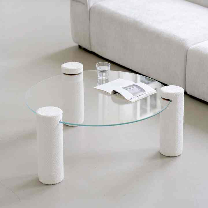 MONEL ブークレー ガラス ローテーブル［2種］