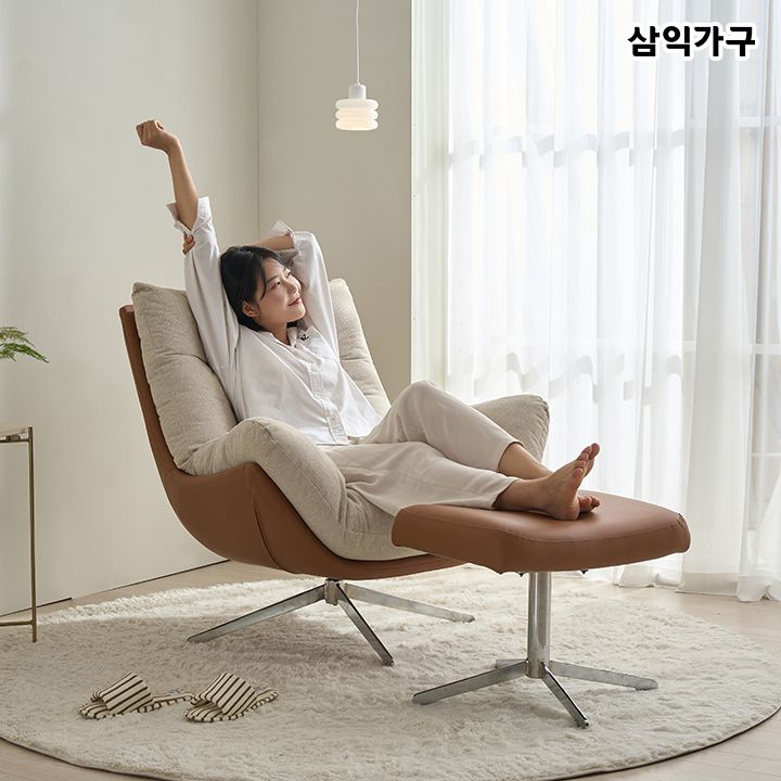 삼익가구 스너즐 1인용 기능성 360도 회전 소파(스툴선택) 