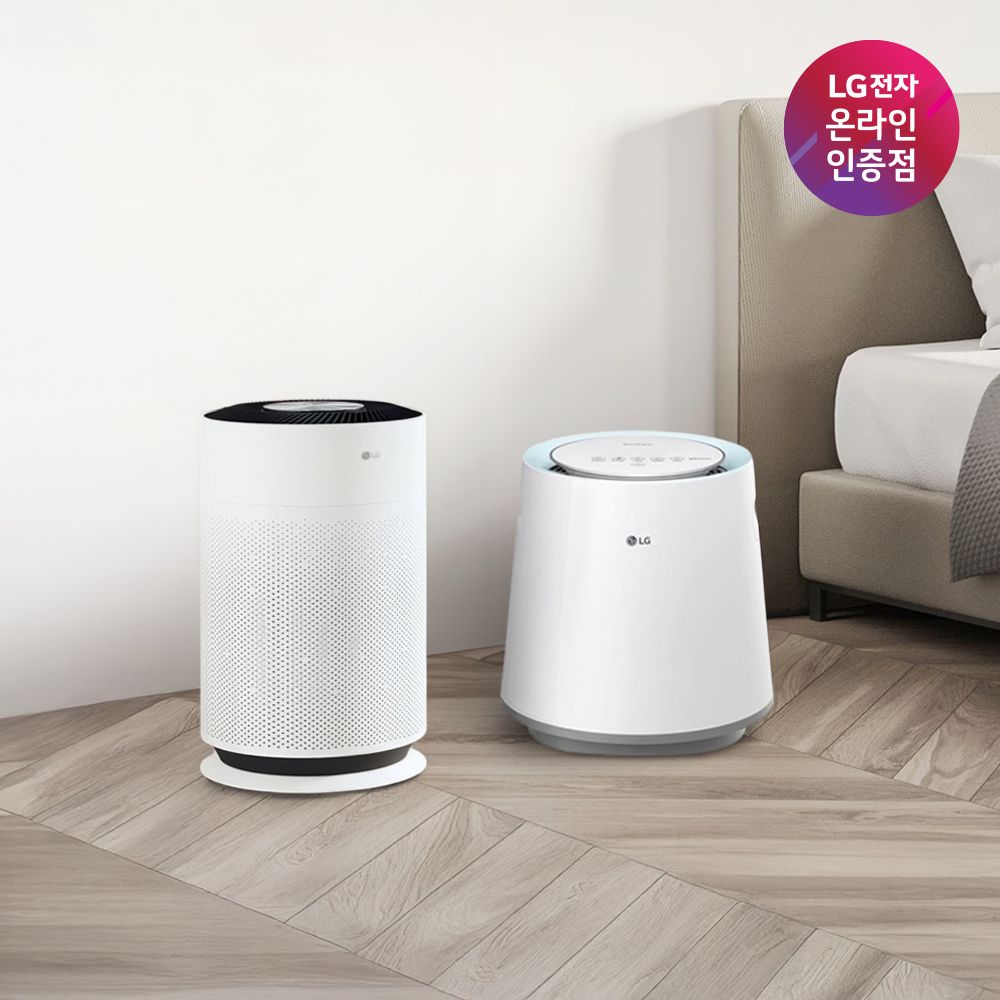 LG전자 LG 퓨리케어 공기청정기 + 자연기화식 가습기 세트 AS153HWWC+HW500DAS