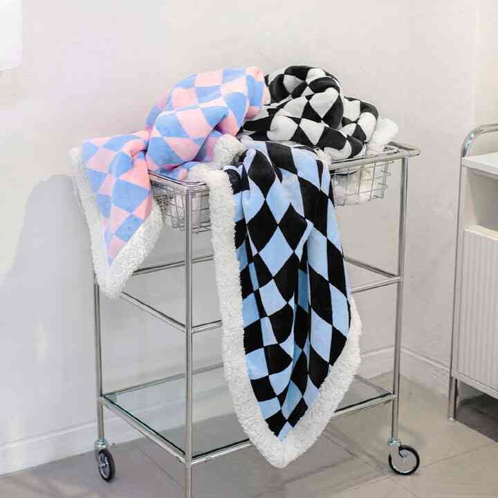 チェッカーボード ボアブランケット［3色・3サイズ］