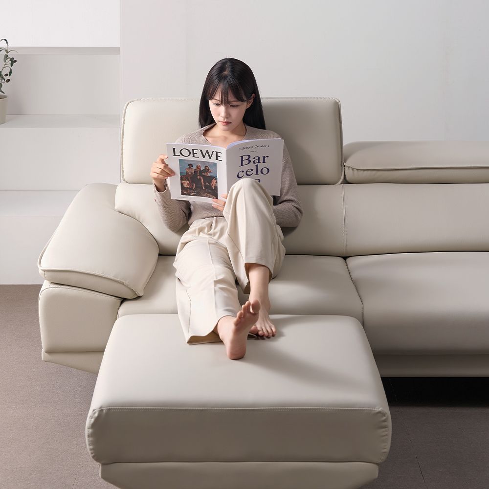 도모디자인 테오 스플릿 소가죽 소파 스툴 