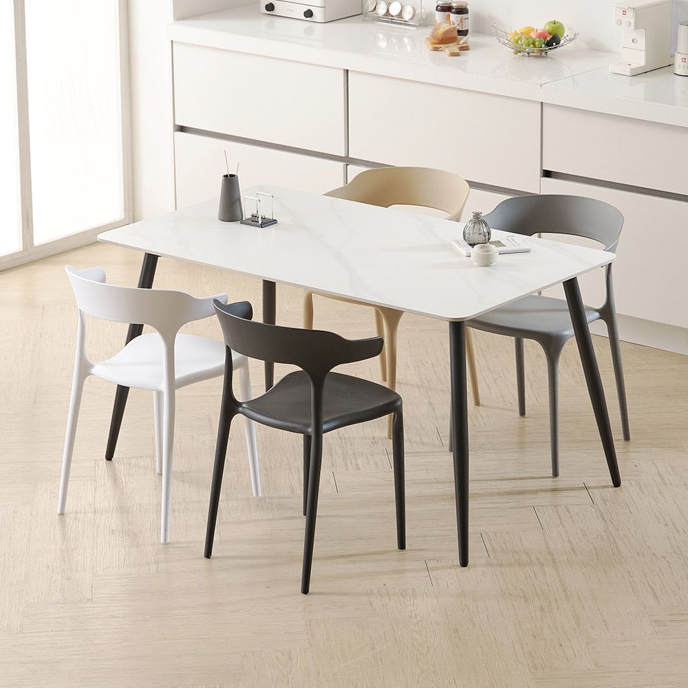 라로퍼니처 베키 1250 포세린 통 세라믹 4인 식탁 세트 (식탁+의자4) 