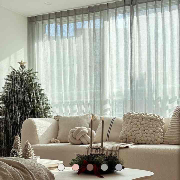 ロマンチック リネン カーテン［7色］