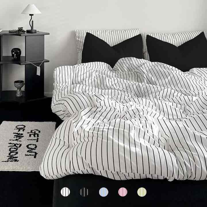 Stripe in the House カバーのいらない布団セット［7色・2種・2サイズ］