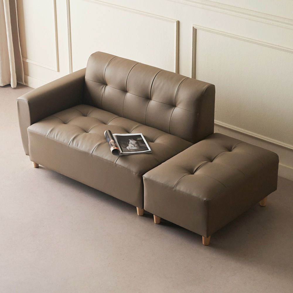 에보니아 뮤즈 2인용 인조가죽 소파 (스툴포함) 3colors 