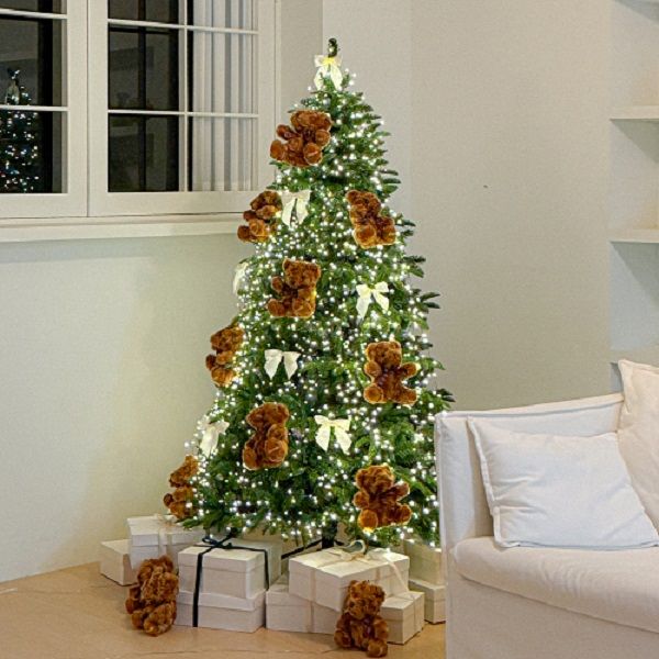 매료 크리스마스 트리 인형 리본 PE 전나무 대형
