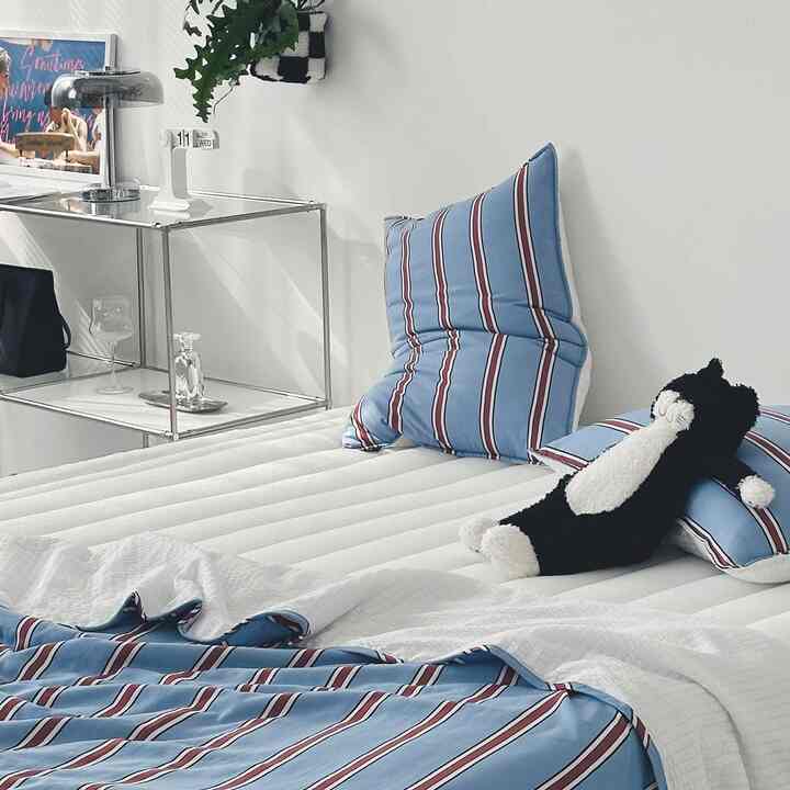 Deep sleep シアサッカー ストライプ 夏用 掛け布団セット［5色・3サイズ］