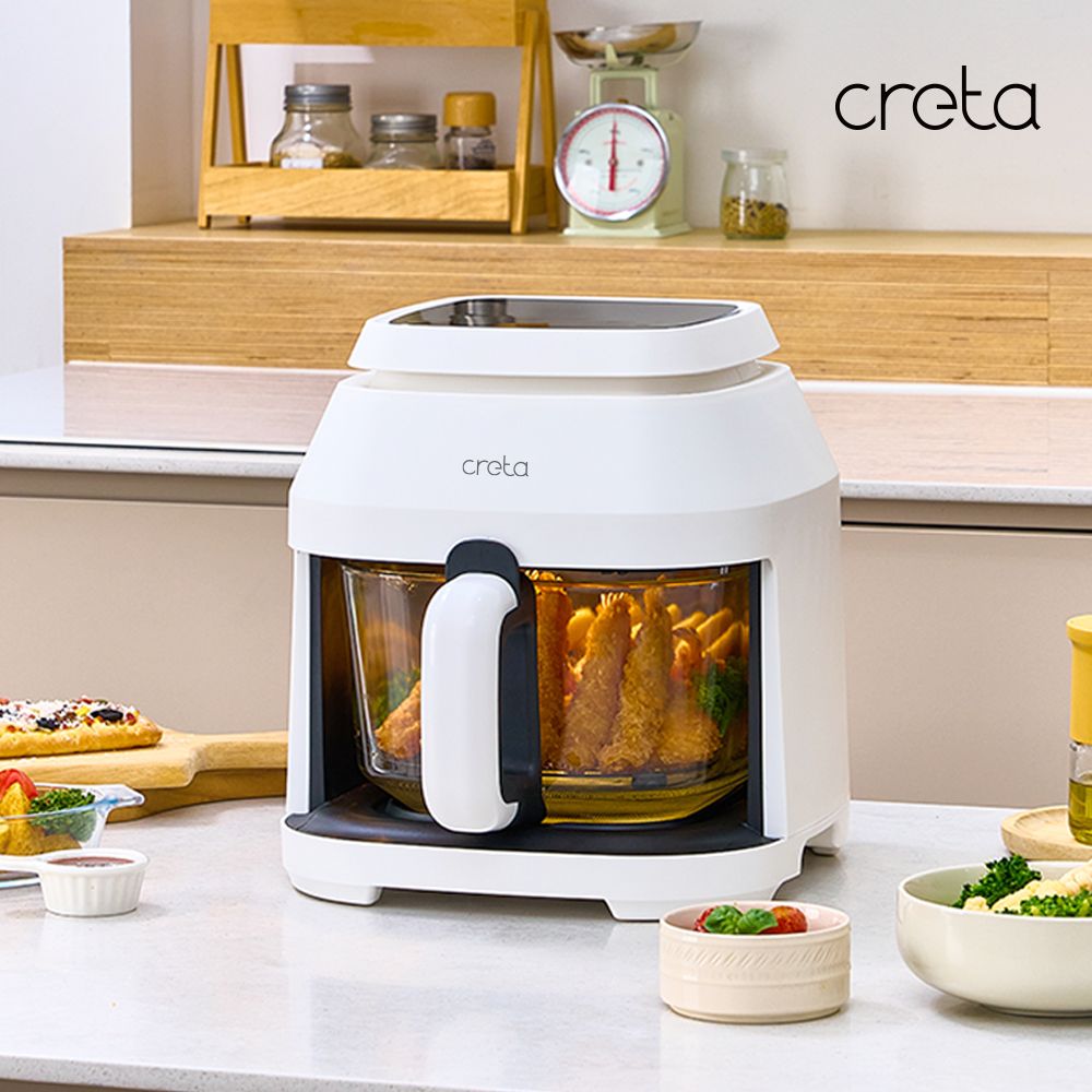 크레타 글래스 에어프라이어 5L CRAF-5000W