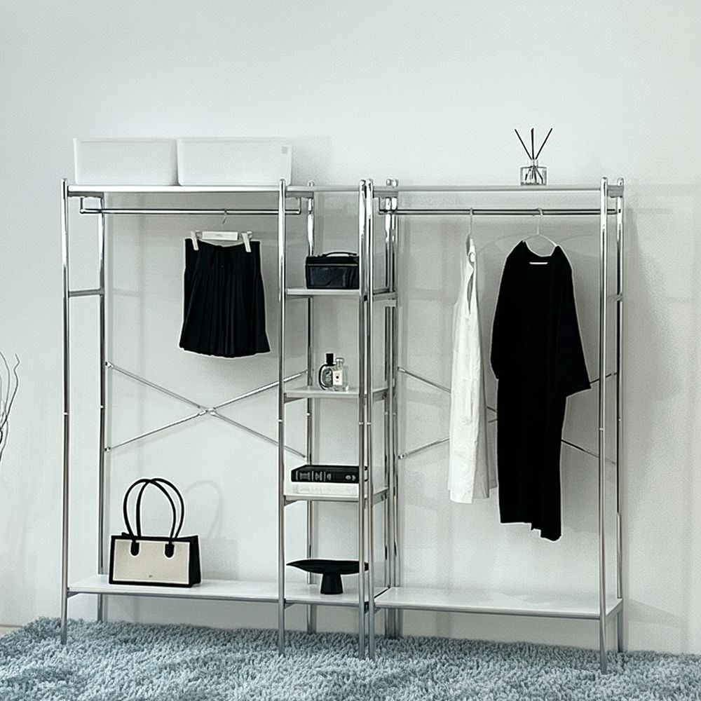 [신상품] 상도가구 어반크롬 행거 800 1100 실버 수납 원룸 시스템행거