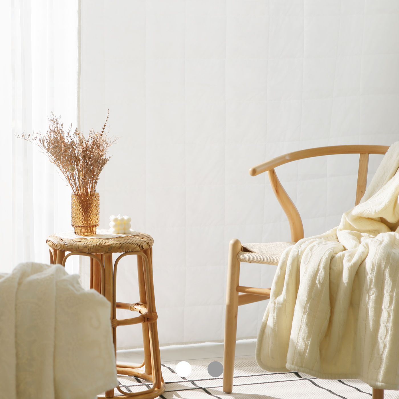 스타일링홈 한파대비 더스트프리 누빔 3중 방한 방풍 커튼 2colors 