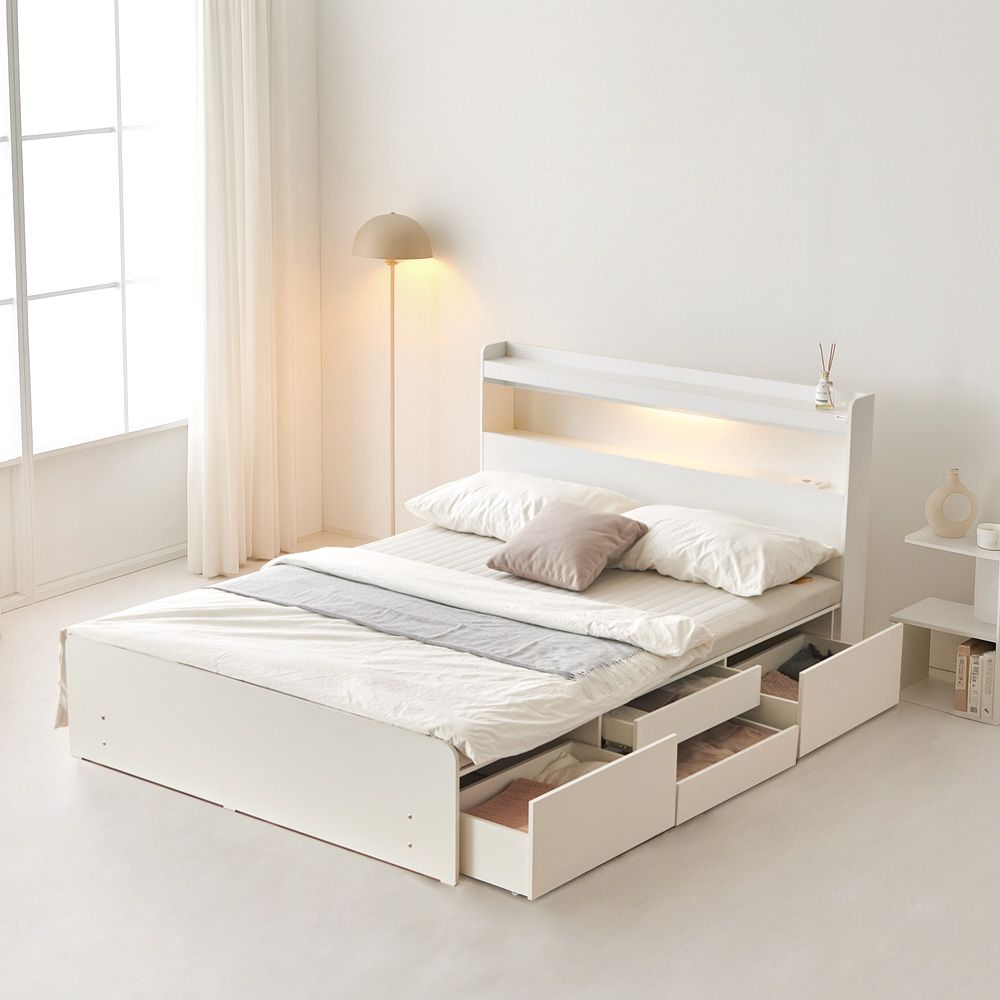 DF동서가구 [12/9일 단하루] 신제품/ 온숨 황토볼 온열 2단 4서랍 아쿠아텍스 흙침대 SS/Q