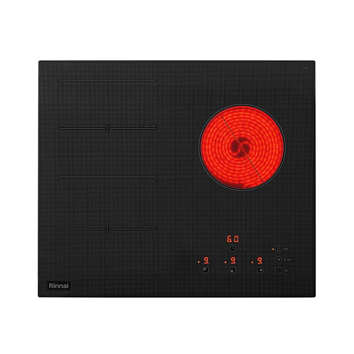 린나이 3구 인덕션 하이브리드 라디언트 하이라이트 전기레인지 560x430-480 인스톨프리 Y3