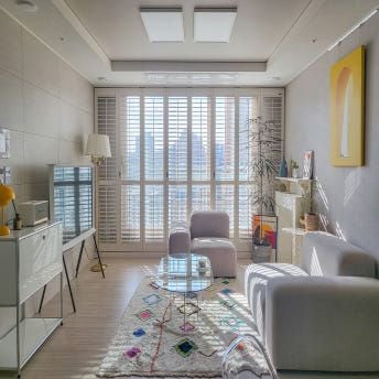 루버셔터 화이트 원목커튼 갤러리도어 맞춤제작 사생활보호 인테리어효과 가림막 북유럽인테리어 