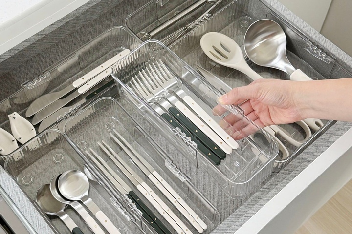 1+1 길이조절 싱크대 서랍 수저 정리함🍴