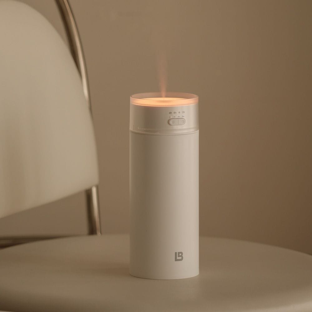 라이브박스 무드등 무선 가습기 저소음 초음파 미니 소형 사무실 차량용 휴대용 탁상용 500ml