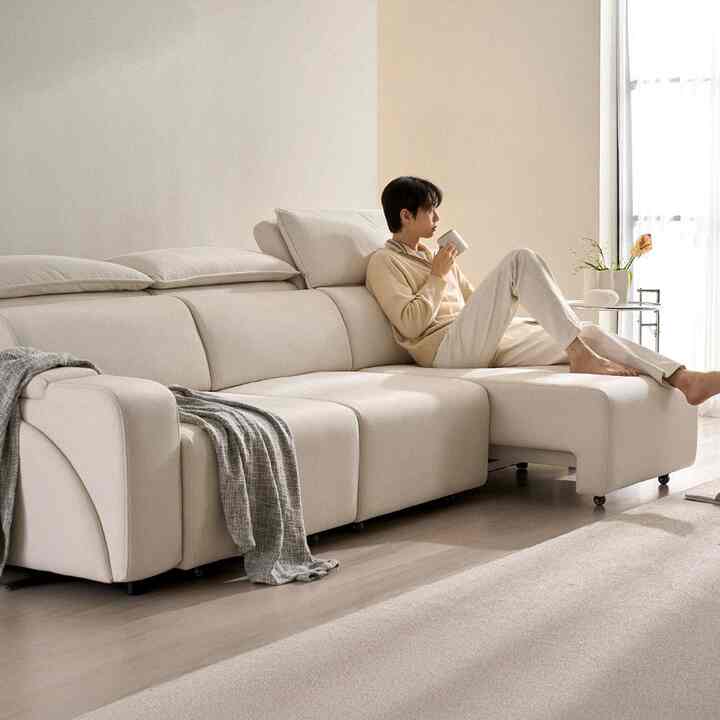 Motion Sliding 4人掛けリクライナーソファ