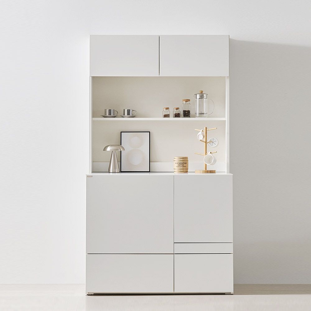 [신상품] 스칸디무드 커스트 광파오븐 렌지대 밥솥 전자렌지 수납장 1000 도어형 상부장세트