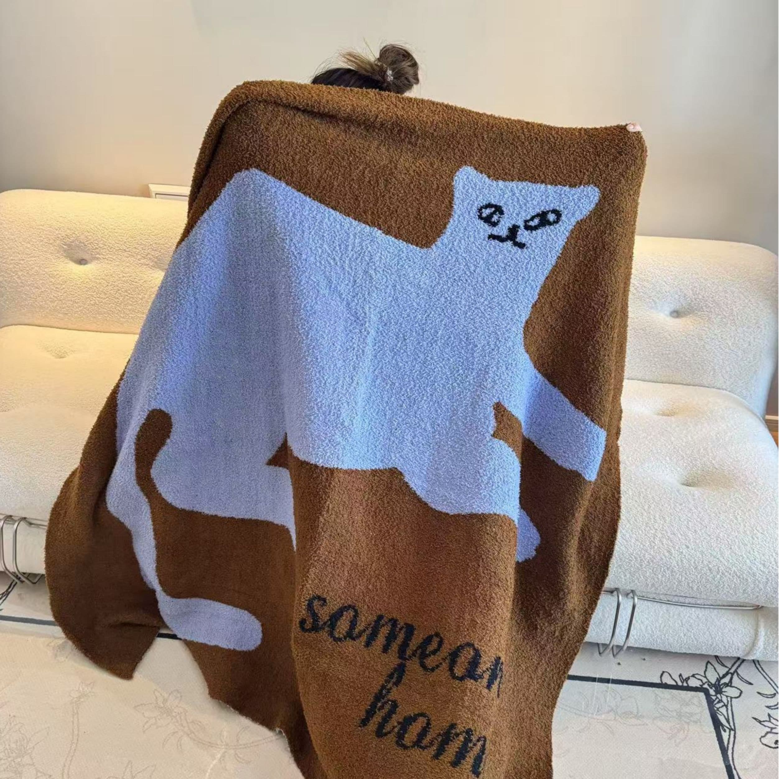 GOLAVA DREAM 모카캣 블랭킷 포근한 소파 무릎담요 감성 캠핑 담요