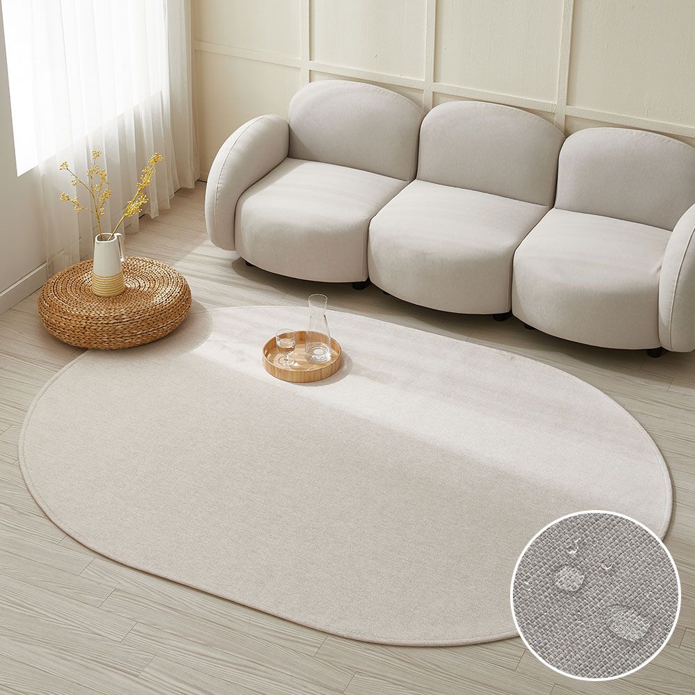 르헤브 바젤 타원형 방수 러그 거실 카페트 (6size/2color) 