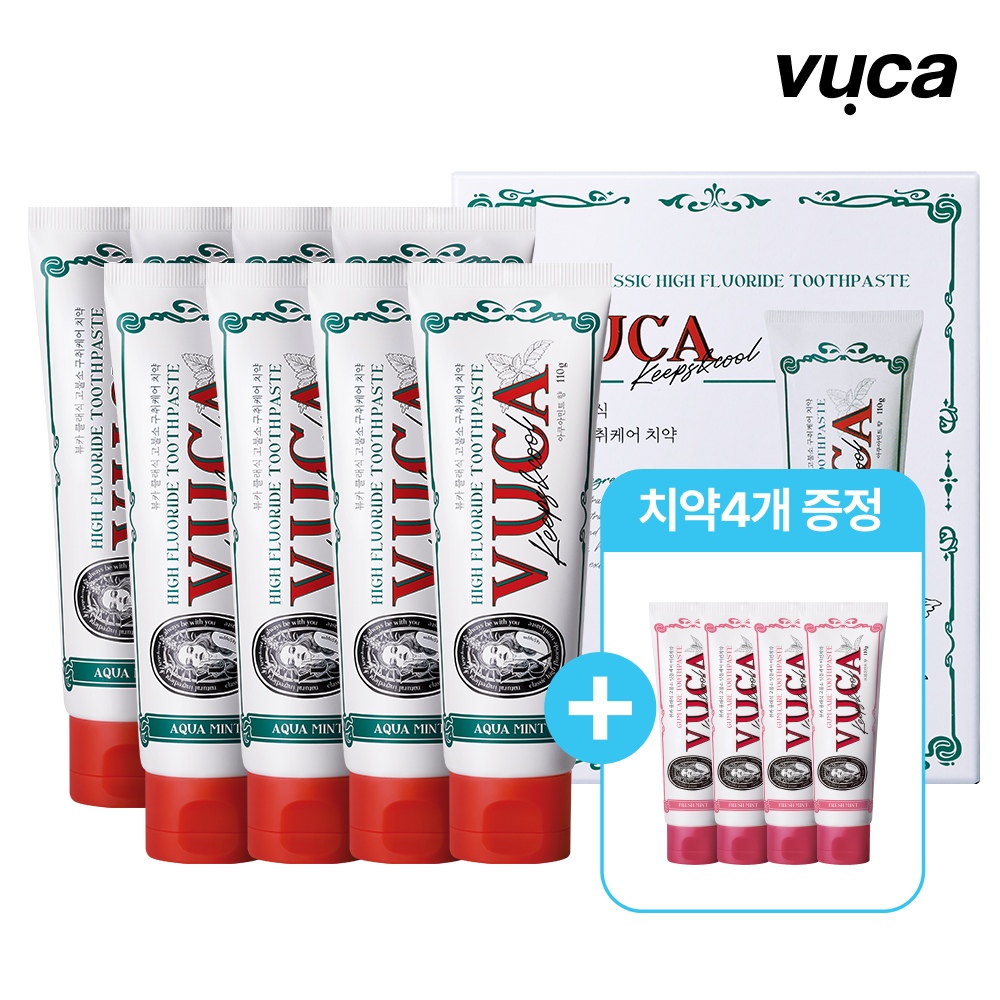 비건 클래식 고불소 구취케어 치약 아쿠아민트향 110g 8개+잇몸케어 4개 증정