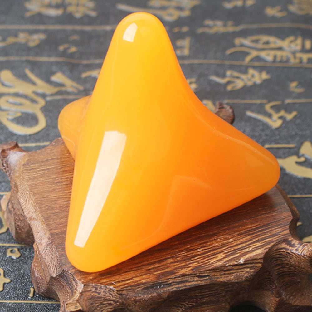 [오늘출발] [신상품] 솜앤티글로벌 삼각뿔 밀랍 수지 옥 괄사 마사지 도구 지압봉 안마밀대 안마용품