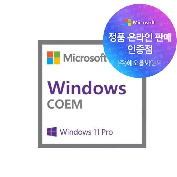 Microsoft 윈도우11프로 DSP 정품 Windows 11 Pro PC 노트북 운영체제 설치 시리얼
