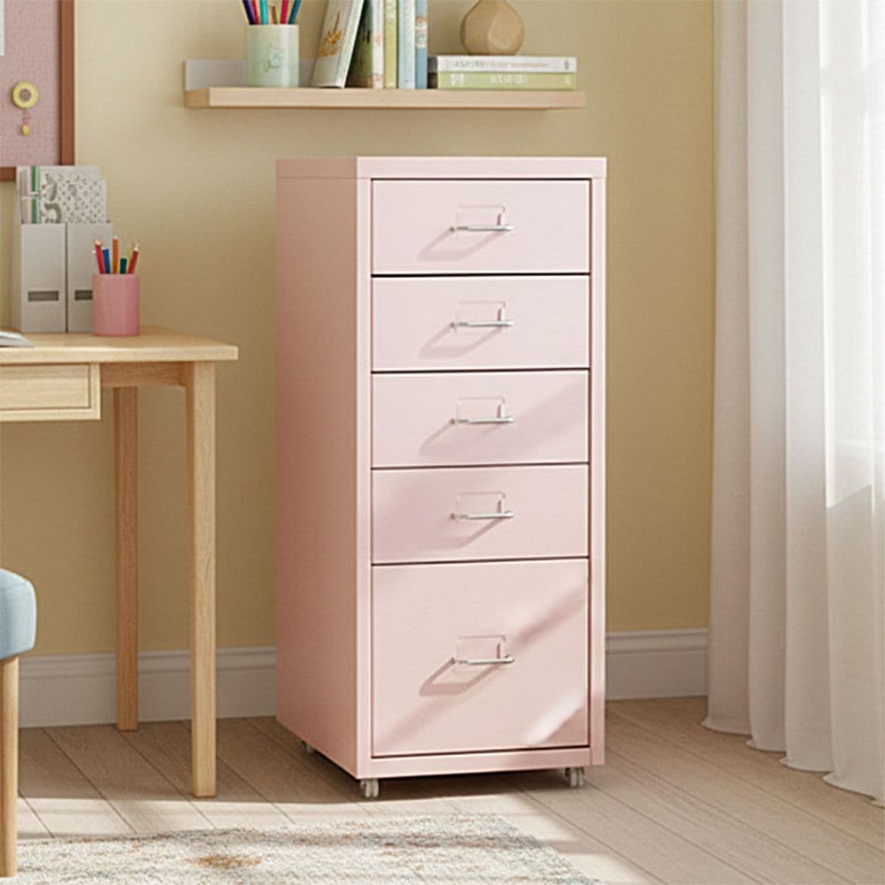 마켓비 피하 철제 수납장 이동식 틈새 다용도 바퀴달린 미니 폭좁은 슬림 철재 서랍장 4.1단 