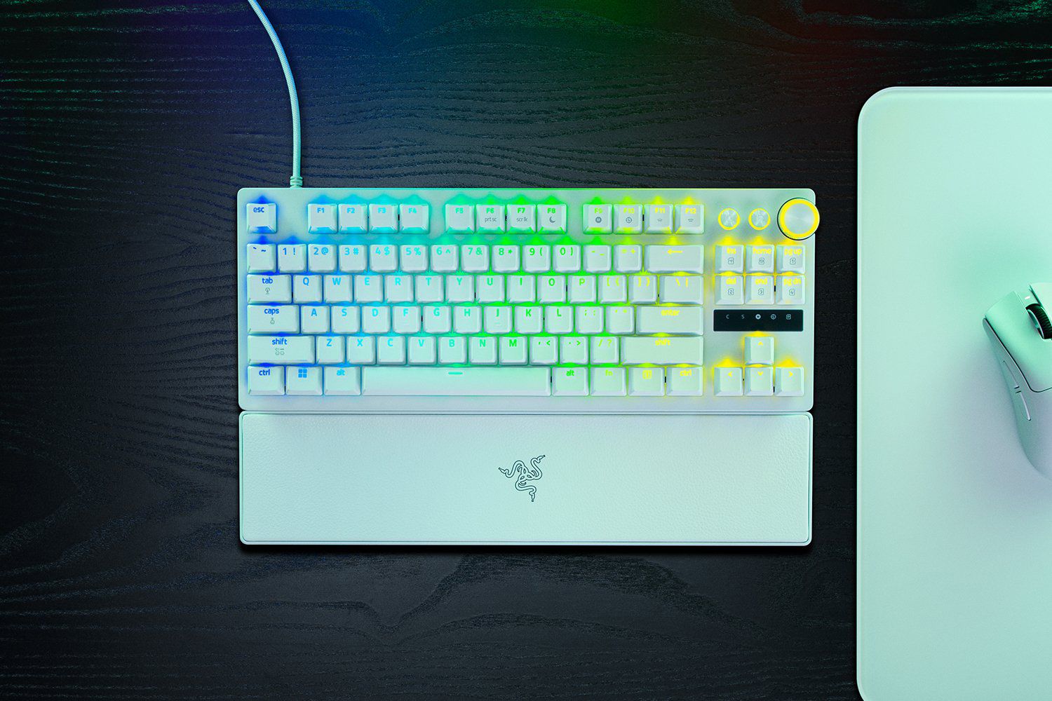 레이저(RAZER) 레이저코리아 헌츠맨 Huntsman V3 Pro TKL 8KHz 화이트 영문 게이밍 키보드