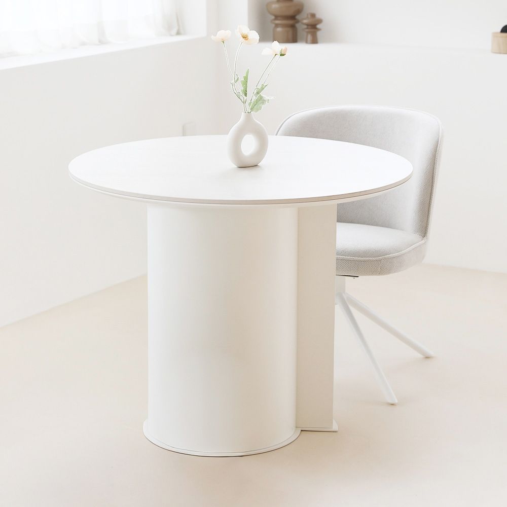 풀오브빈스 비에보네 2인용 세라믹 원형 식탁 화이트 테이블 1colors