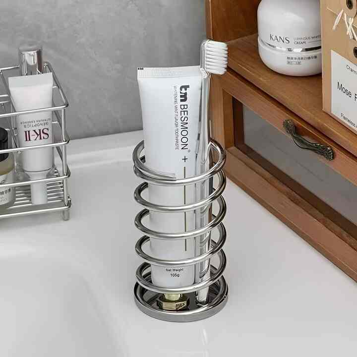 ステンレススプリングホルダー 歯ブラシスタンド