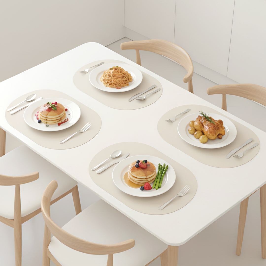 국내산 플래티넘 실리콘 식탁 테이블 매트 플레인 4P