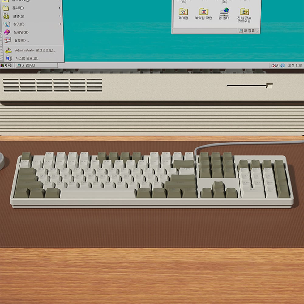 한성컴퓨터 GK204 RAINBOW 게이밍 기계식키보드(레트로) 적축