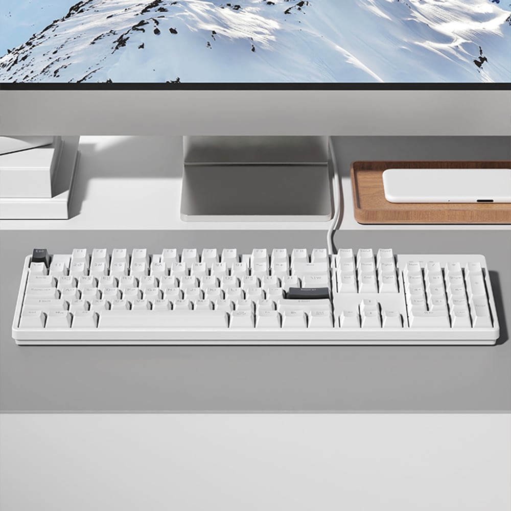 한성컴퓨터 GK204 RAINBOW 게이밍 기계식키보드(화이트) 적축