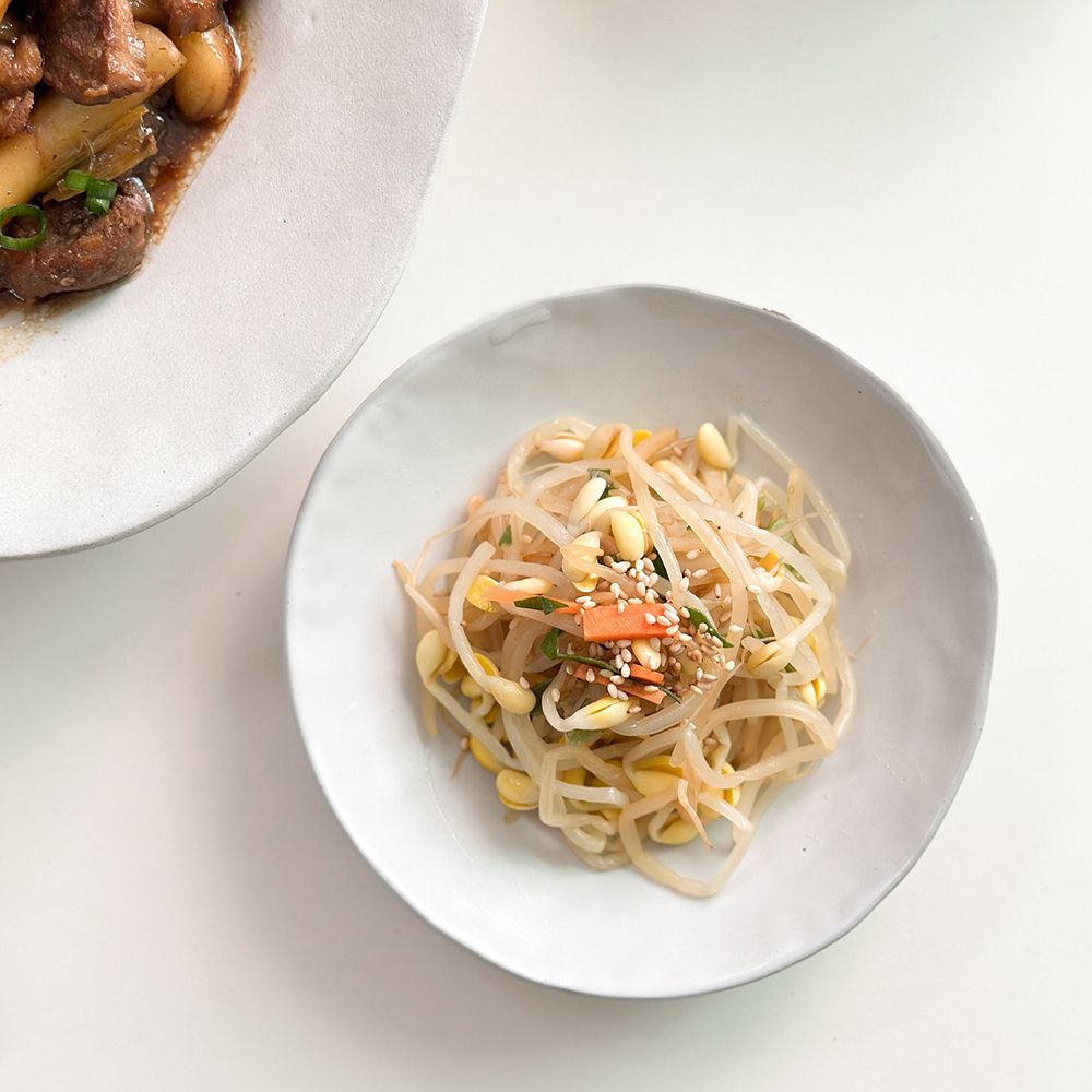 원키친몰 너울 국내제작 핸드메이드 도자기 한식 그릇 접시 찬기 M 2colors