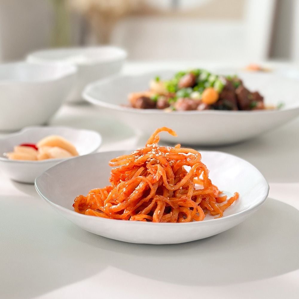 원키친몰 너울 국내제작 핸드메이드 도자기 한식 그릇 접시 찬기 L 2colors