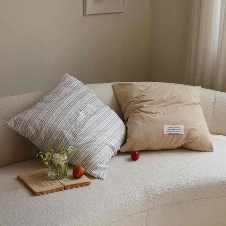 Smooth Solid クッションカバー ベージュ