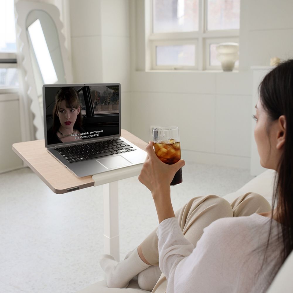 핏쳐 이동형 수동식 양방향 각도조절 사이드 테이블 상판 600mm TS3L 