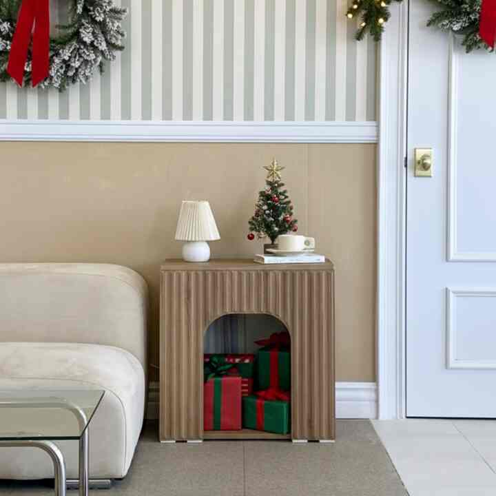 CLOVER ミニ暖炉モチーフキャビネット［5色］