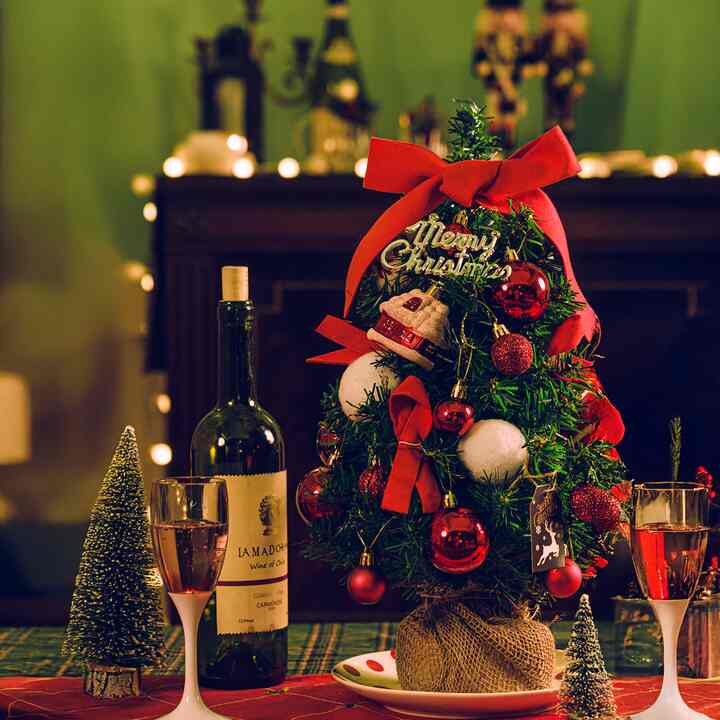 クリスマス ミニ ツリー オーナメント付きフールセット［6種］