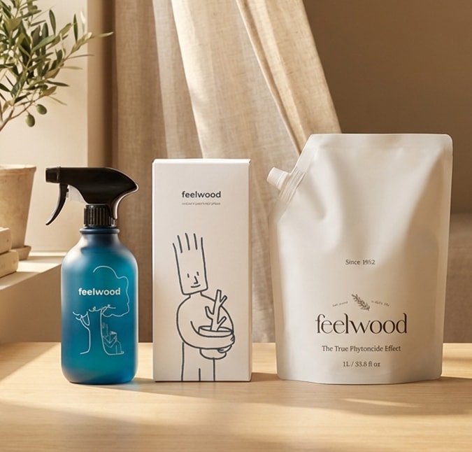 필우드(feelwood) 100% 편백스프레이 500ml+1L 세트 편백수 피톤치드 원액 냄새제거 항균 탈취제