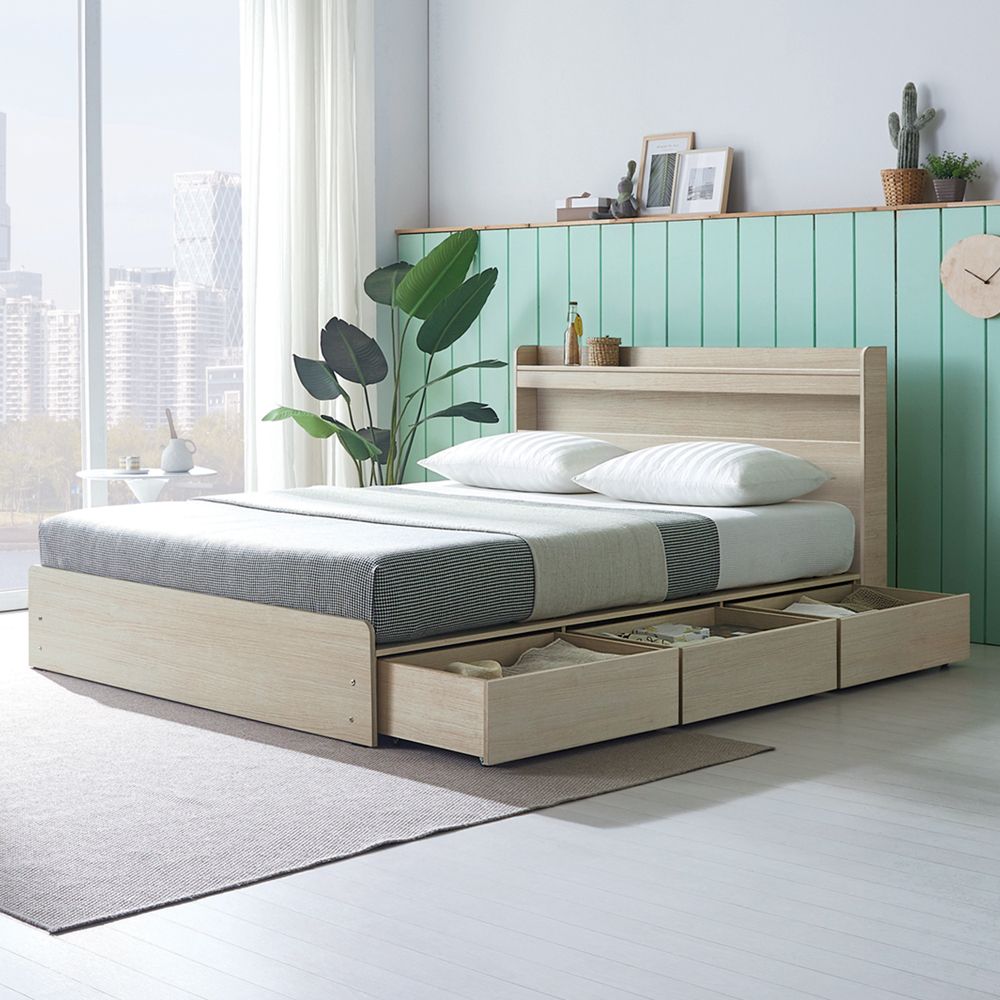 [신상품] 규수방 LED 3단 조절 서랍형 수납 침대 프레임 매트리스 선택 S SS D Q