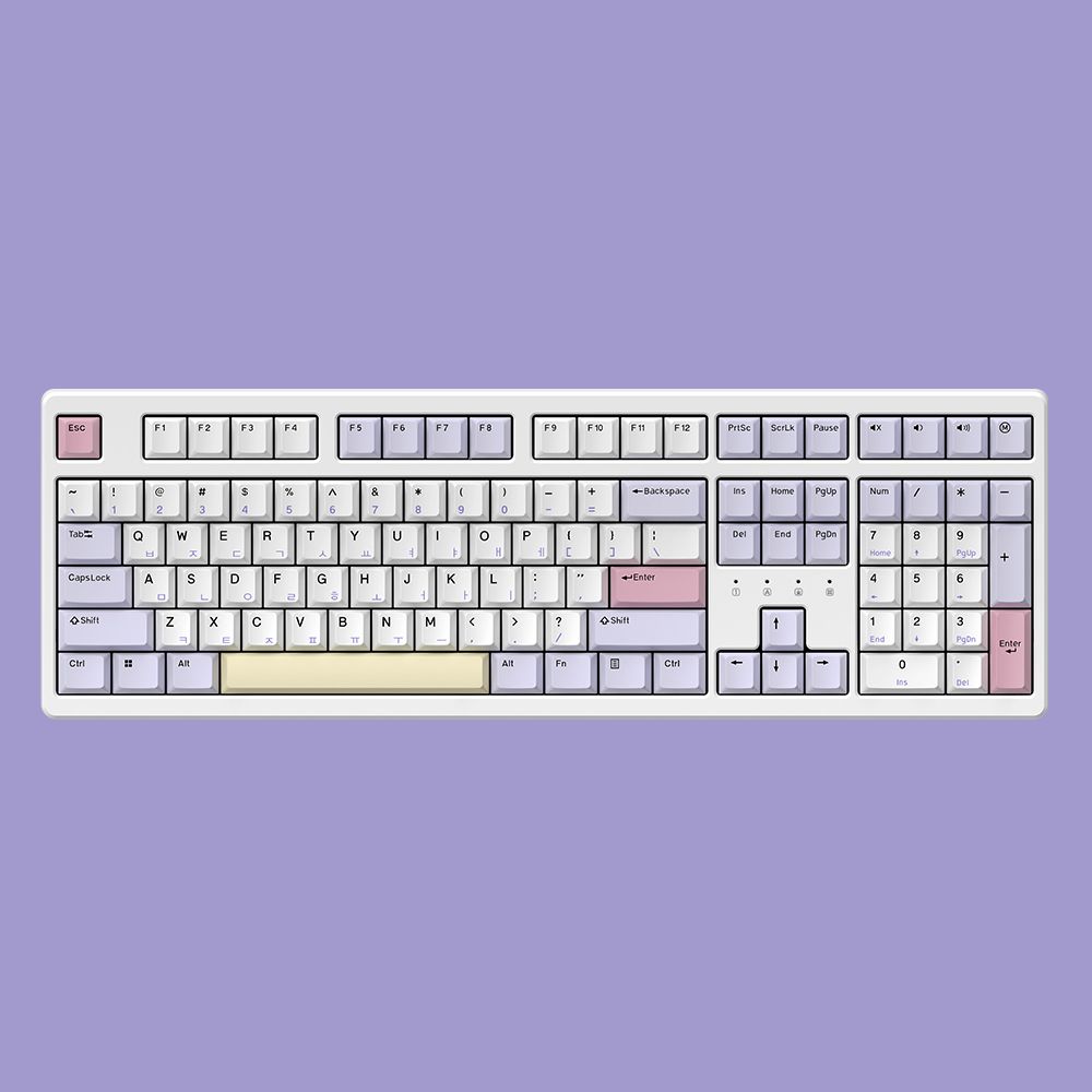 한성컴퓨터 TFG Cloud Max CF 가스켓키보드 DS 퍼플하트(KTT블루 저소음 포각 43g)