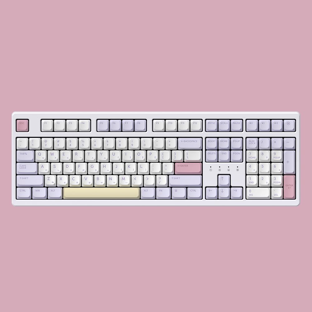 한성컴퓨터 TFG Cloud Max CF 가스켓키보드 DG_퍼플하트(로즈핑크 유소음 도각 45g)