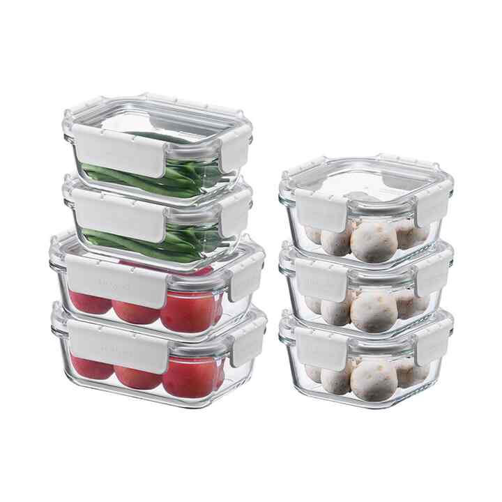 トップクラスガラス 保存容器 ホワイト 7点セット
