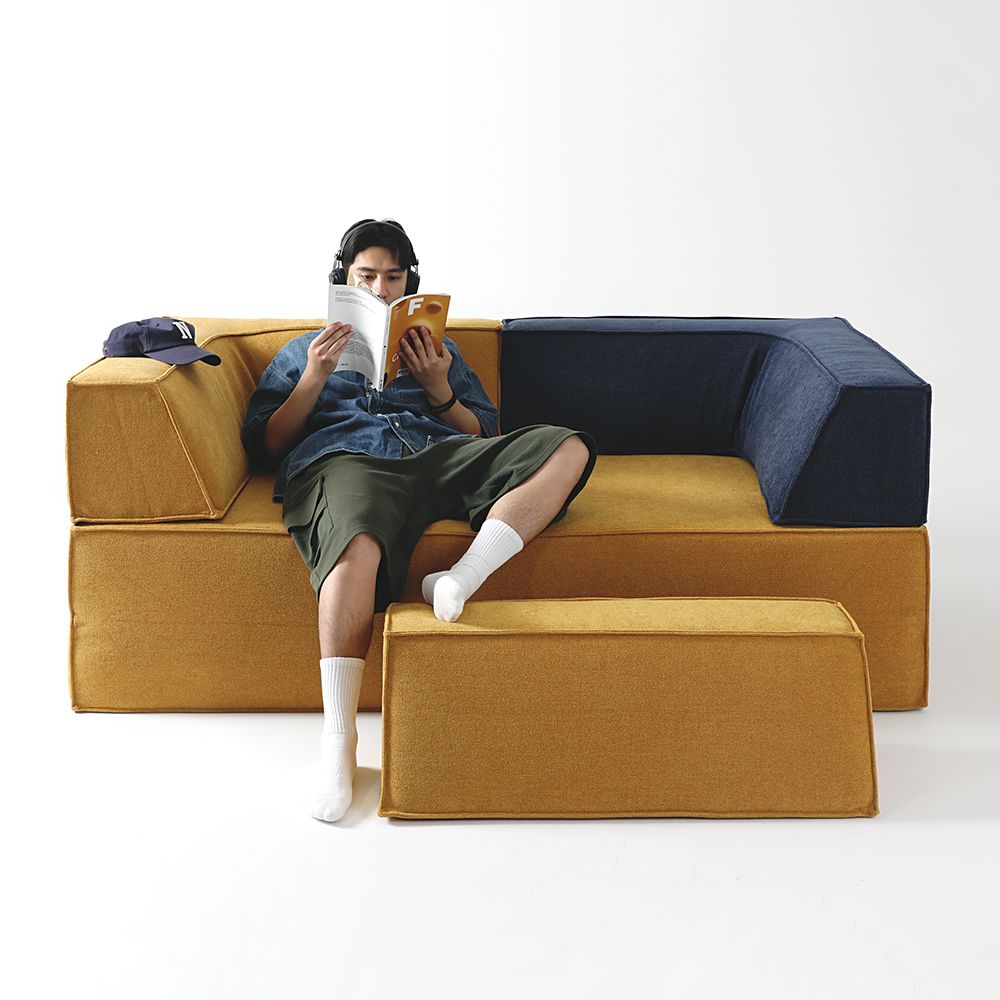 [신상품] 플래지어 톰팩 모듈형 압축 3인용 패브릭 소파 베드 코너형 등받이 타입