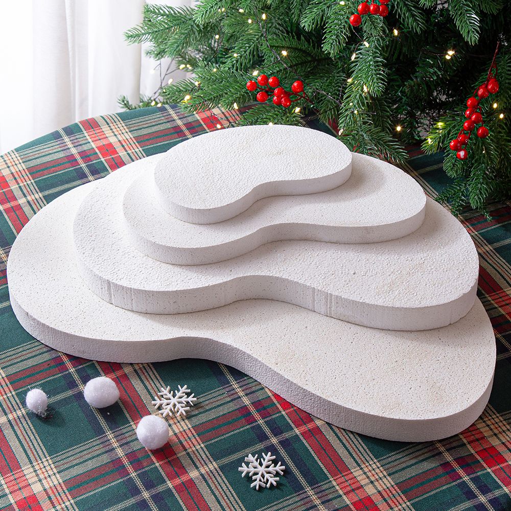 데코봉봉 눈내린 스티로폼 받침 1P (반짝이 가루)