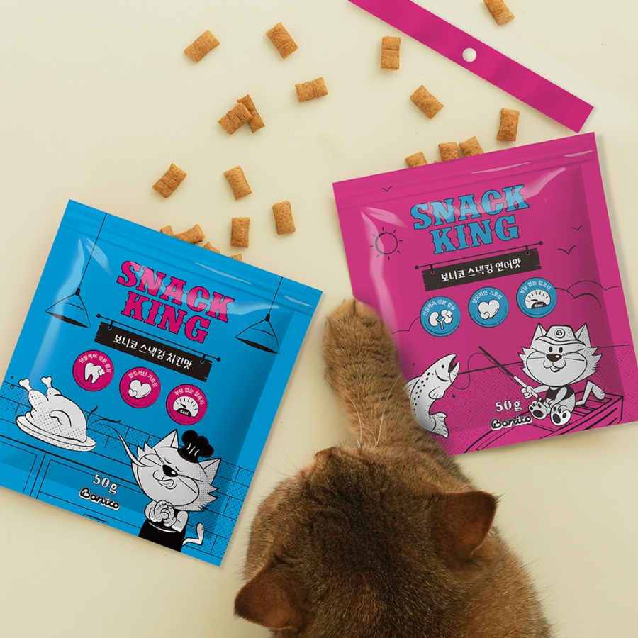 핏펫 보니코 스낵킹 바사삭 고양이트릿 간식 50g 2종 택 1 (연어/치킨)