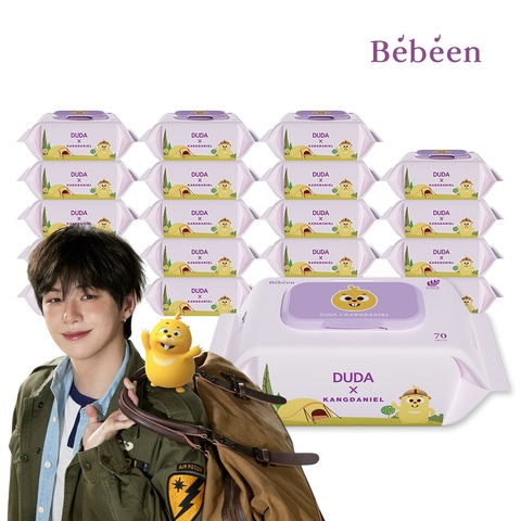두다x강다니엘 에디션 베베앙 물티슈 캡형 75평량 70매 20팩