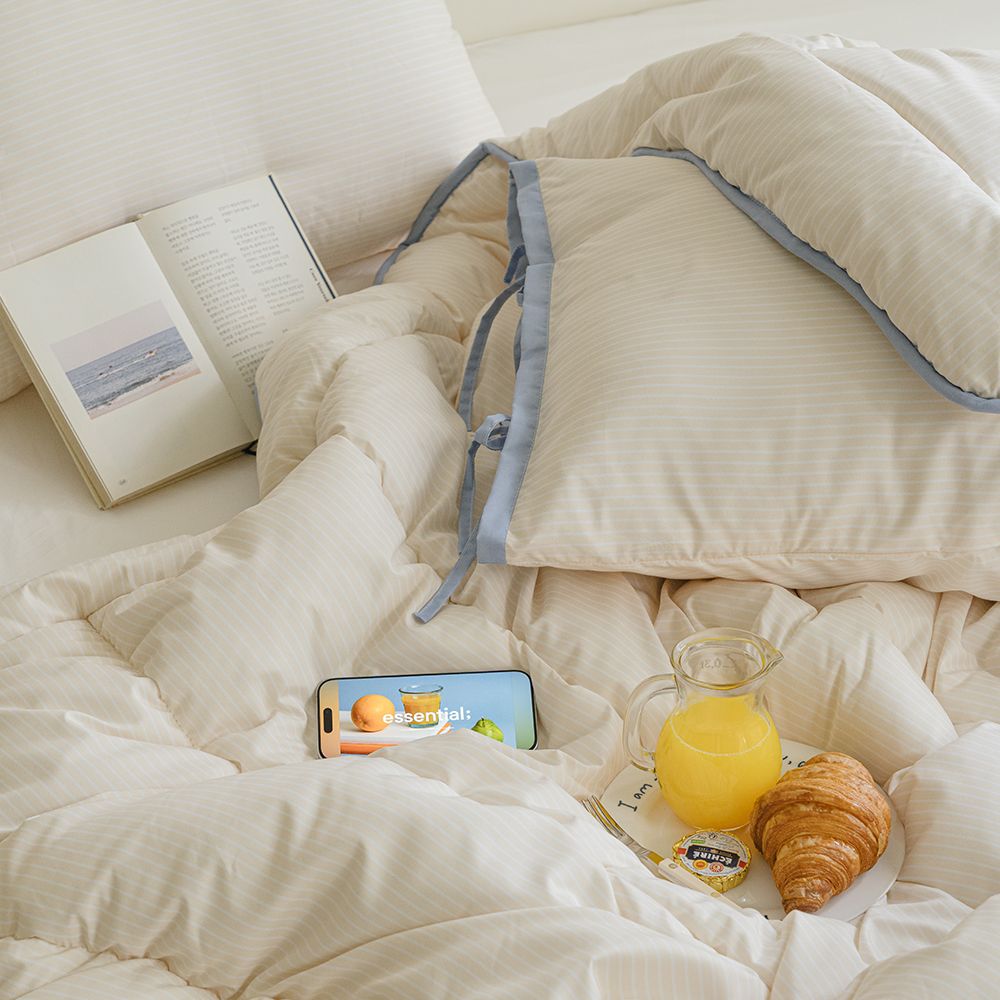 드리울 리본 스트라이프 알러지케어 겨울 차렵이불 4color 